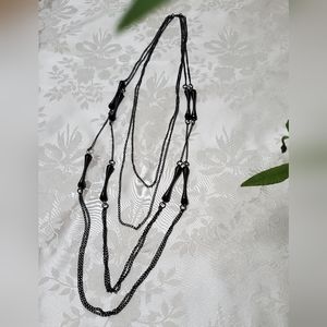 Minimalist Navy long chain necklace